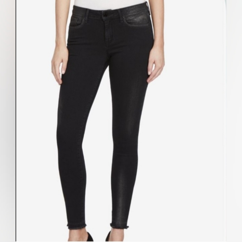 William Rast NWOT Black & Silver Coated Skinny Jean